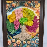 Жива картина дърво със скандинавски мъх