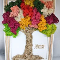 Подарък за юбилей картина със скандинавски мъх