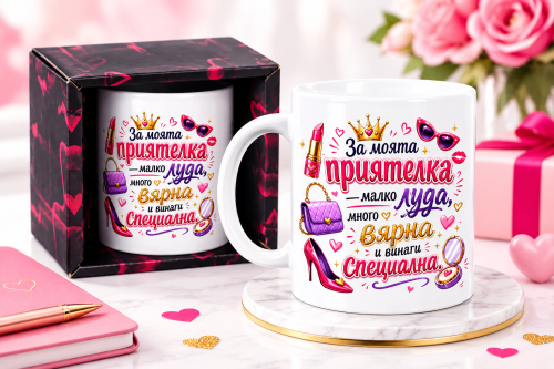 Подаръчна чаша за приятелка
